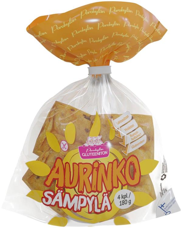 Porokylän Aurinkosämpylä 4 kpl / 180 g siemensämpylä gluteeniton