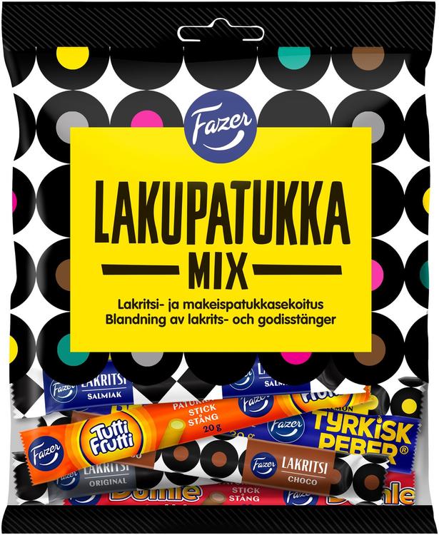 8xFazer Lakupatukka Mix lakritsi- ja karkkipatukka 420g