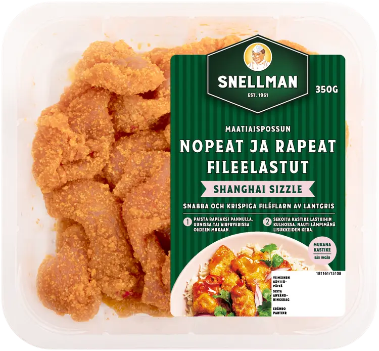 Snellman Maatiaispossun nopeat ja rapeat fileelastut Shanghai sizzle 350 g