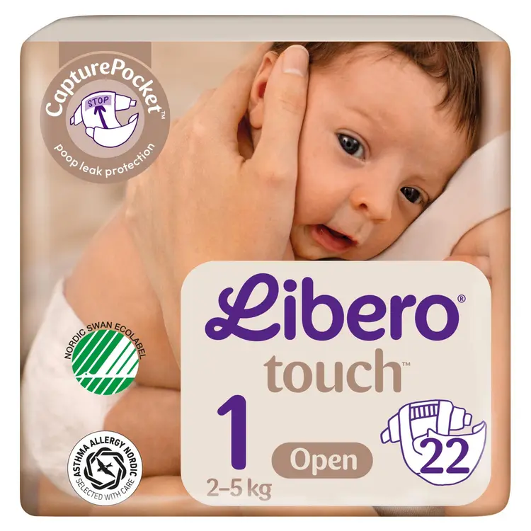 LIBERO Touch teippivaippa koko 1, 22kpl, 2-5 kg