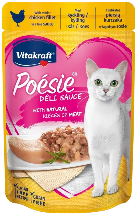 Vitakraft Poésie® Délice Kissan märkäruoka, kanaa kastikkeessa 85g