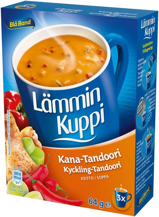 Blå Band Lämmin Kuppi laktoositon Kana-Tandoorikeitto 3x21g