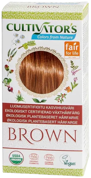 Cultivator's luomusertifioitu kasvihiusväri Brown 100g