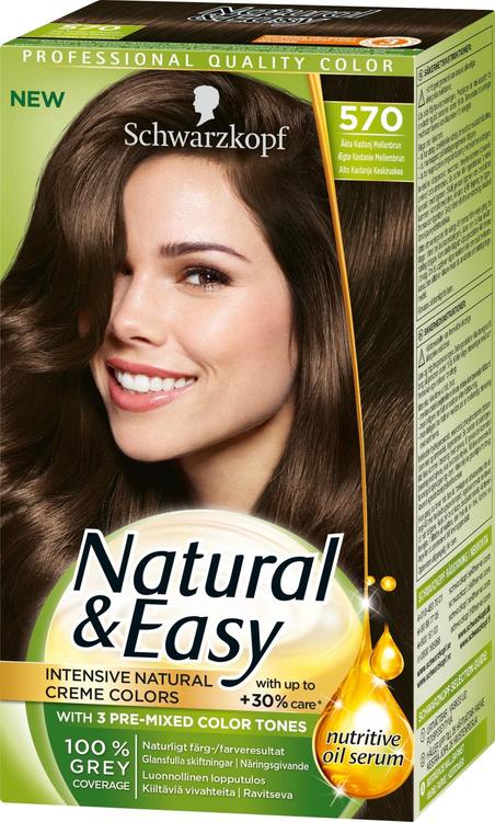 Schwarzkopf Natural & Easy 570 Aito Kastanja Keskiruskea