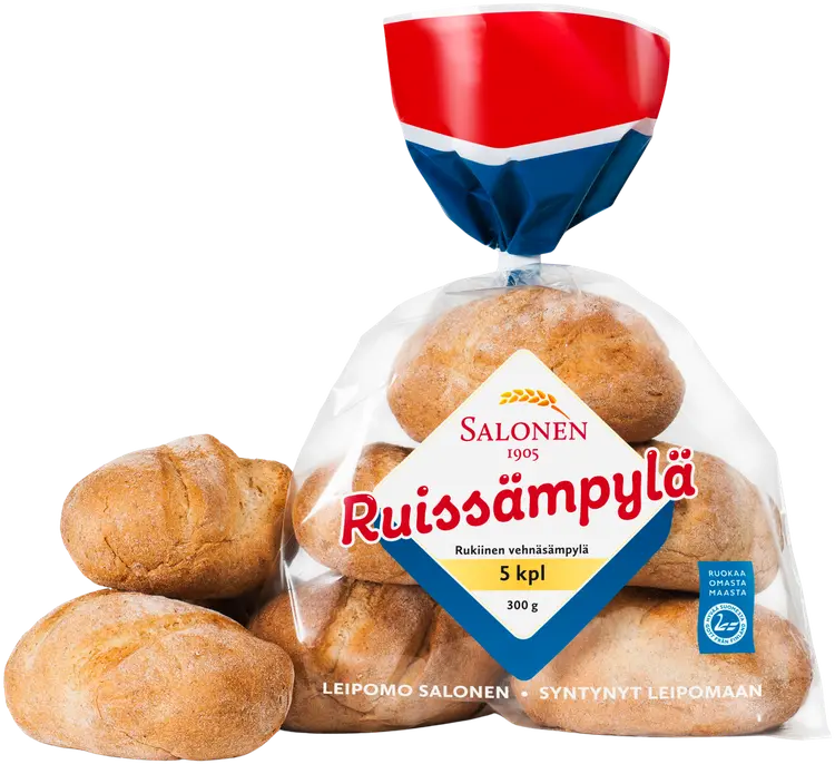 Leipomo Salonen Ruissämpylä 5/300g rukiinen vehnäsämpylä