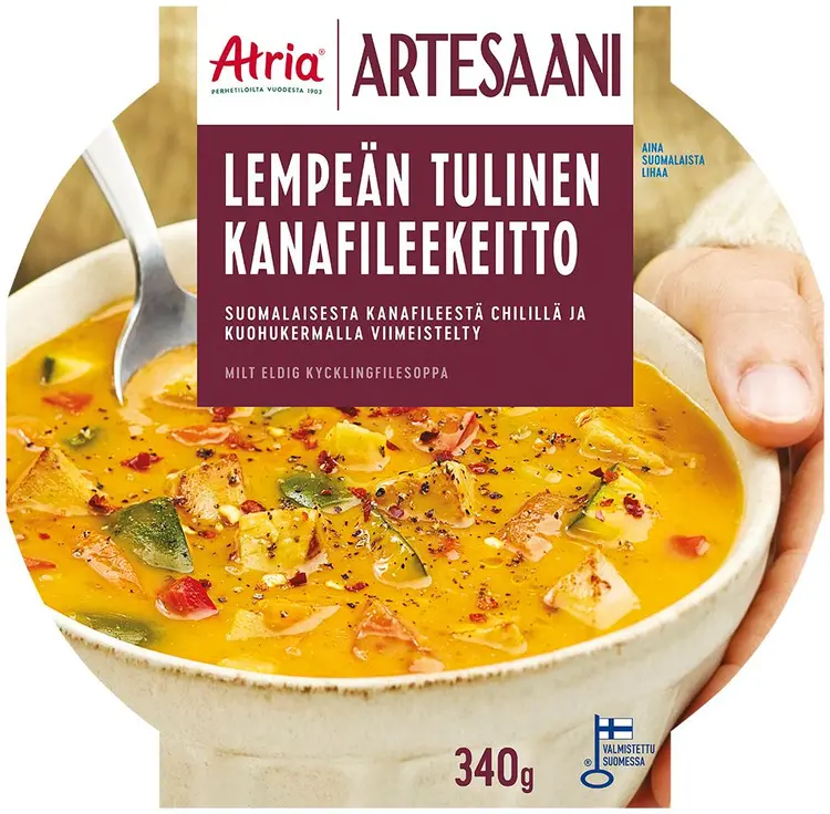 Atria Artesaani Lempeän Tulinen Kanafileekeitto 340g