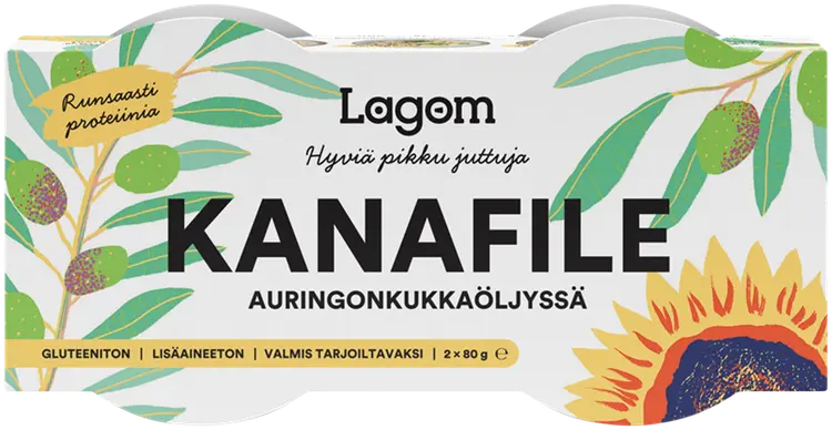 2x80g/2x42g Lagom Kanafile auringonkukkaöljyssä