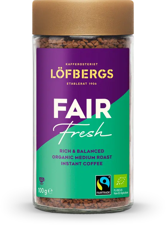 Löfbergs Fair Fresh Instant pikakahvi 100 g Reilukauppa Luomu