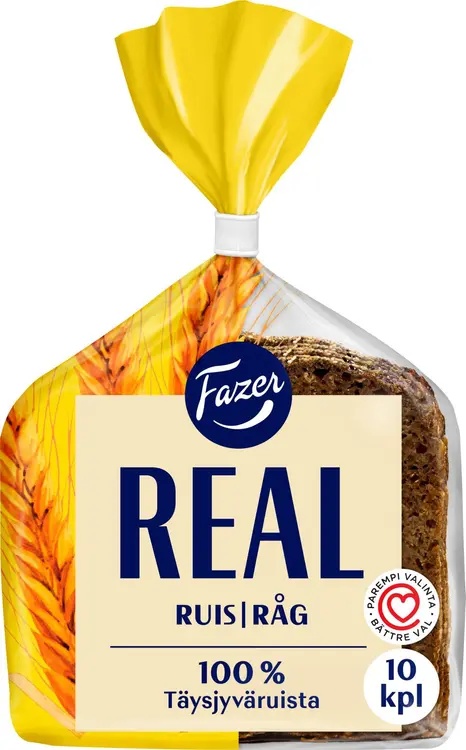 Fazer Real  Ruis 420g, täysjyväruisleipä