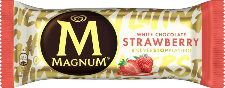 Magnum White Chocolate & Strawberry Jäätelö 110ml/90g