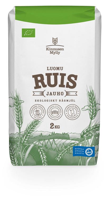 Kinnusen Mylly 2kg Luomuruisjauho