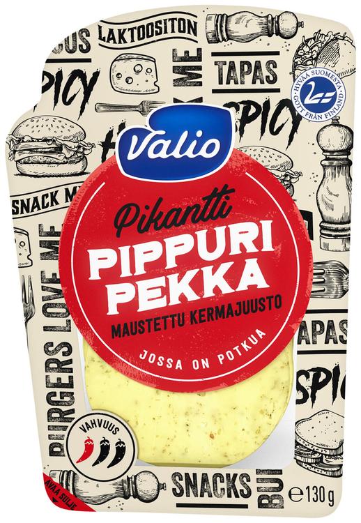 Valio Pippuri Pekka kermajuusto e130 g viipale