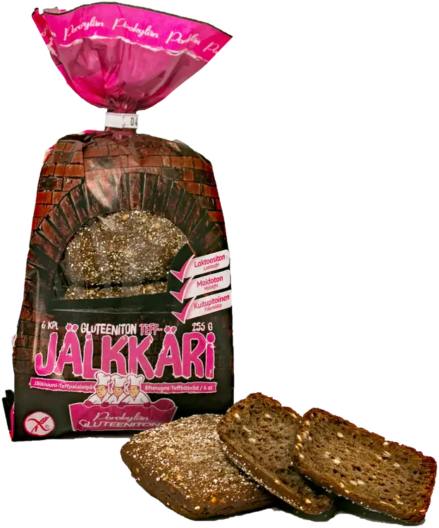 Porokylän Leipomo Teff Jälkkäri 6 kpl / 255 g jälkiuuni Teffpalaleipä gluteeniton.