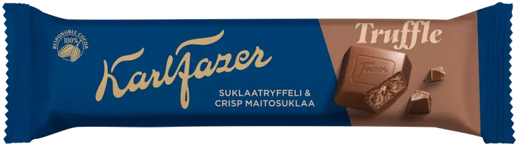Karl Fazer maitosuklaapatukka suklaatryffelitäyteellä ja crispeillä  37g