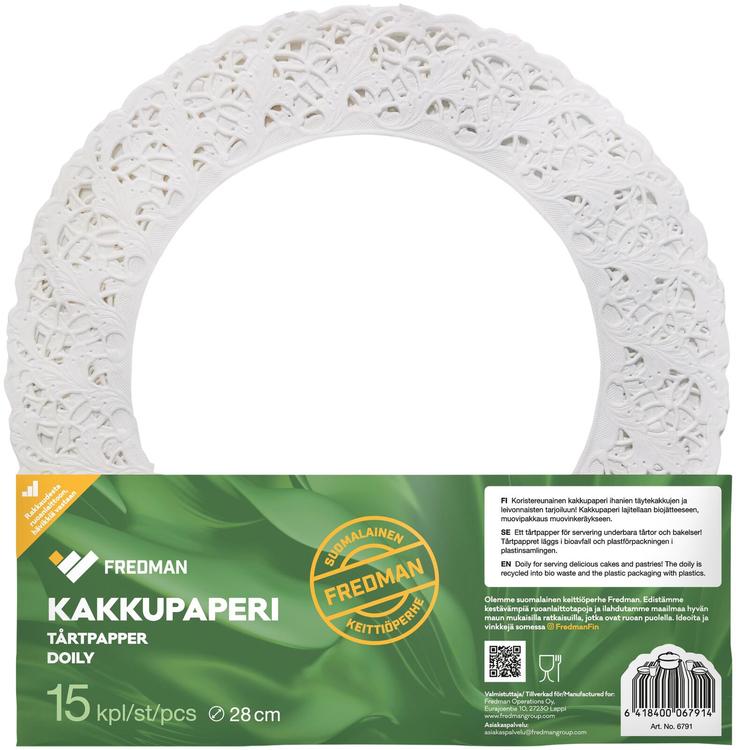Fredman Kakkupaperi pyöreä 28cm 15kpl