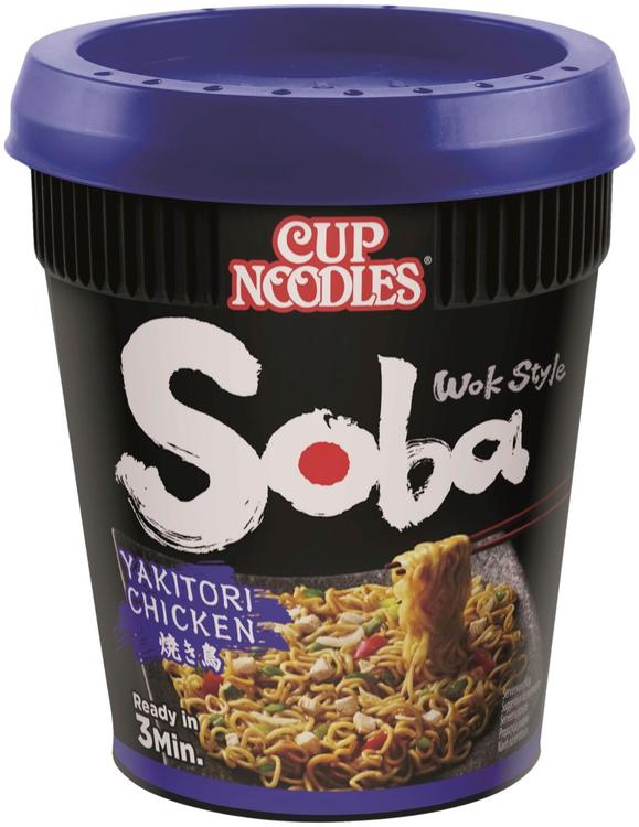 Nissin Soba 89g Cup Nuudeleita yakisobakastikkeessa Yakitori chicken