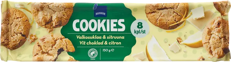 Rainbow Cookies valkosuklaa ja sitruuna 150 g