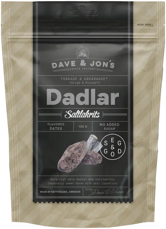 Dave&Jons Kivettömät Salmiakkitaatelit 125 g