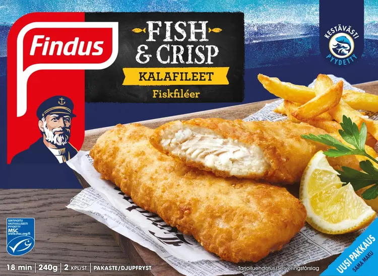 Findus Fish & Crisp kalafileet MSC 240g, pakaste