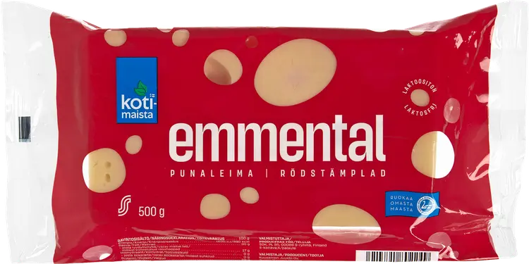 Kotimaista punaleima Emmental juusto  500 g