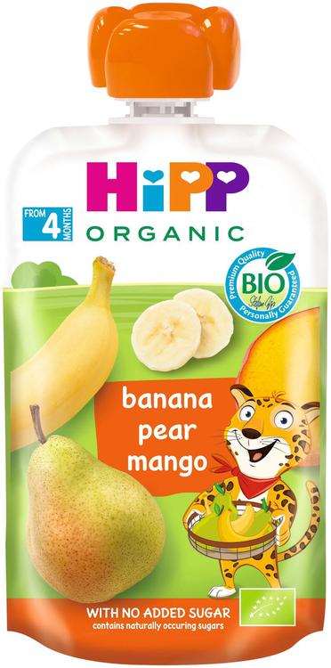 Hipp banaanipüree pirni ja mango öko 4k