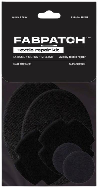 FabPatch Vaatelaastari, Textile Repair kit 6 kpl, hankaamalla kiinnittyvä tekstiilien korjauspaikka