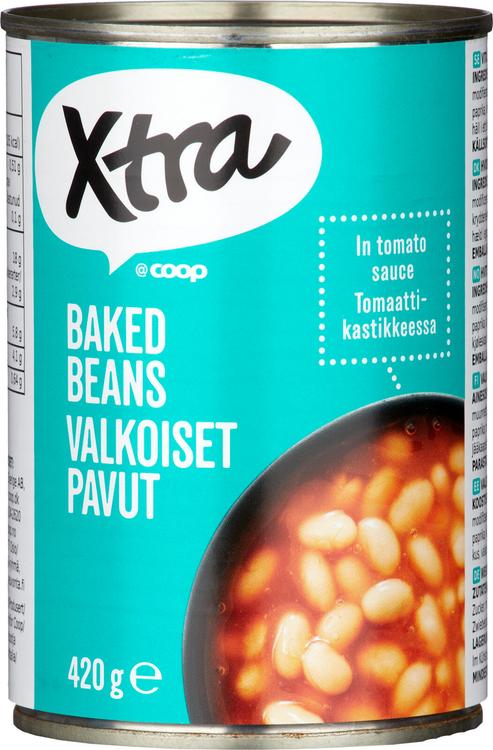 Xtra valkoisia papuja tomaattikastikkeessa 420 g