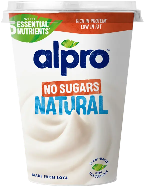 Alpro No Sugars Hapatettu soijavalmiste ilman sokereita, maustamaton 400g