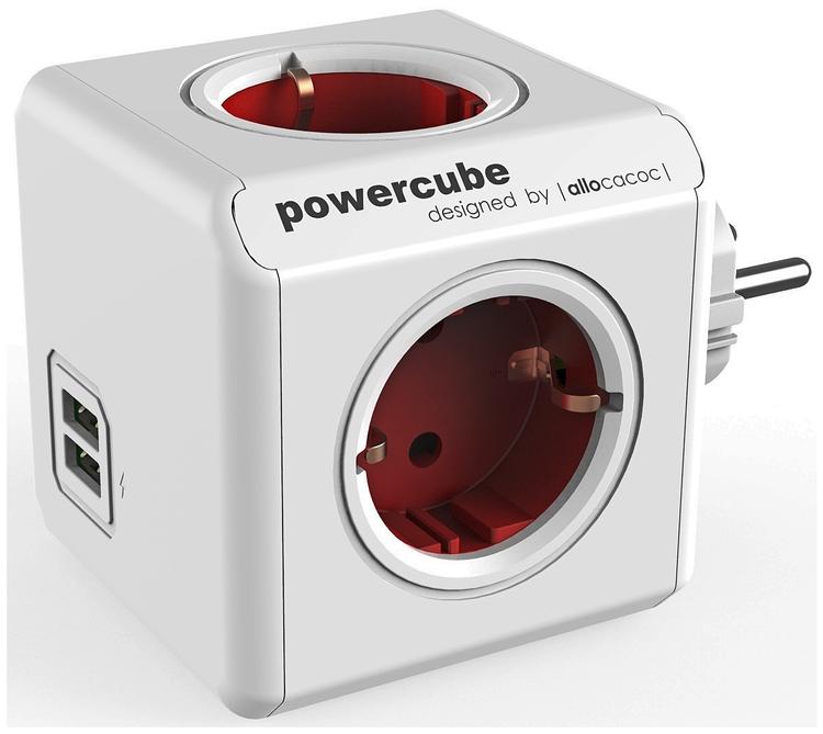Allocacoc PowerCube Original USB virtapistoke jakaja punainen
