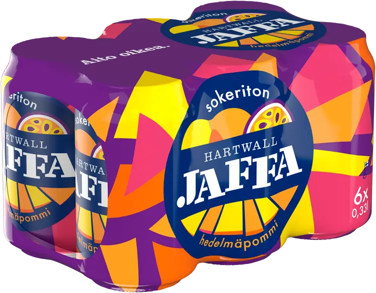 6 x Hartwall Jaffa Hedelmäpommi Sokeriton virvoitusjuoma 0,33 l