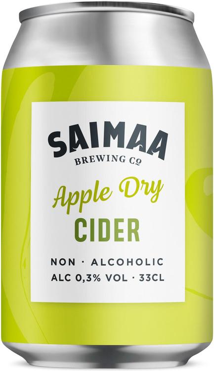 Saimaa Apple Dry Non-Alcoholic Cider 0,3% siideri 0,33l tölkki