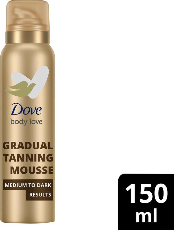 Dove Body Love Medium to Dark Tanning Mousse keskitummasta tummaan lopputulokseen 150 ml