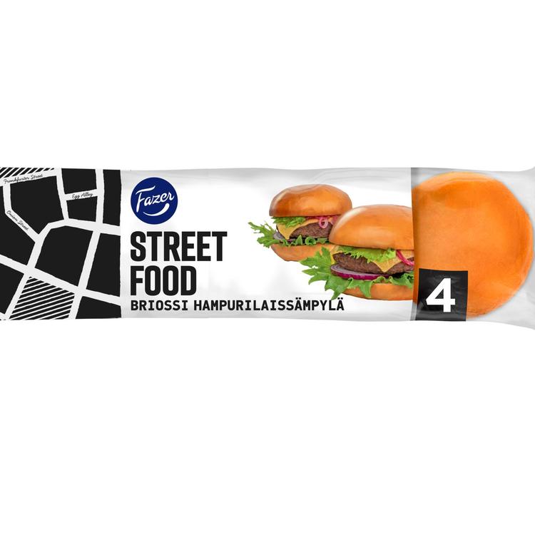 Fazer Street Food Briossi 4kpl 280g, hampurilaissämpylä