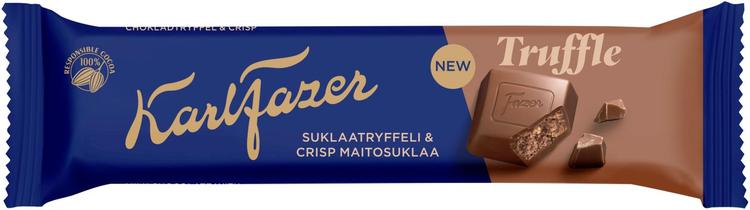 Karl Fazer maitosuklaapatukka suklaatryffelitäyteellä ja crispeillä 37g