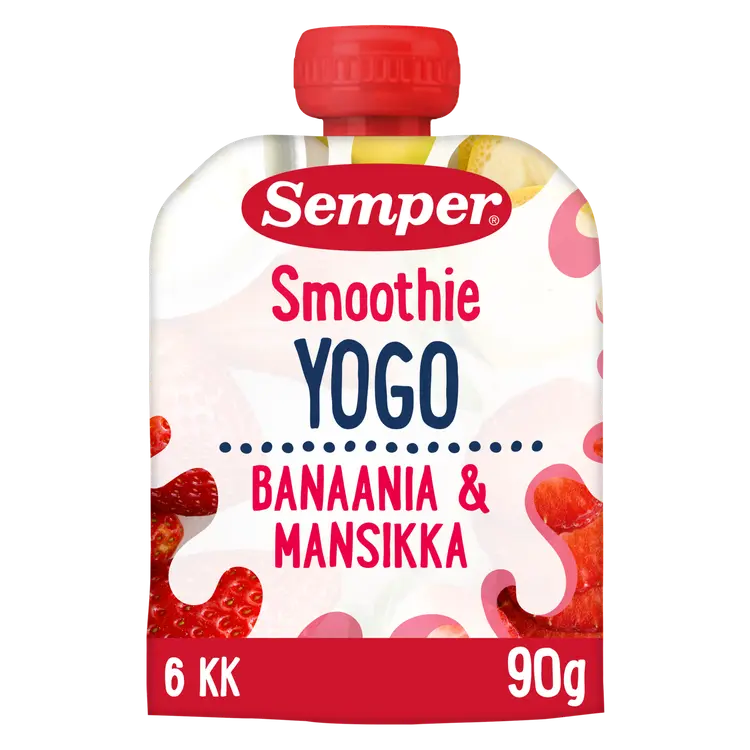 Semper Yogo Smoothie Banaani & mansikka 6kk jogurtti-hedelmäsose 90g