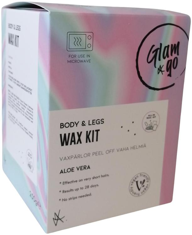 Glam & Go waxing kit vartalon ja jalkojen vahaussarja 250g