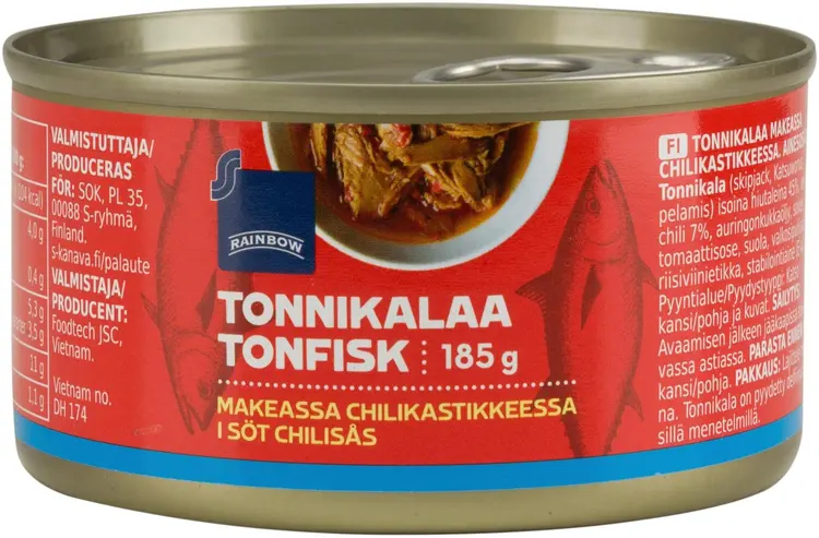 Rainbow 185/80g tonnikalaa makeassa chilikastikkeessa