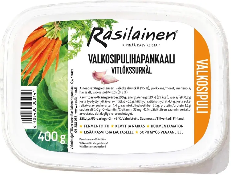 Rasilainen Valkosipulihapankaali 400g