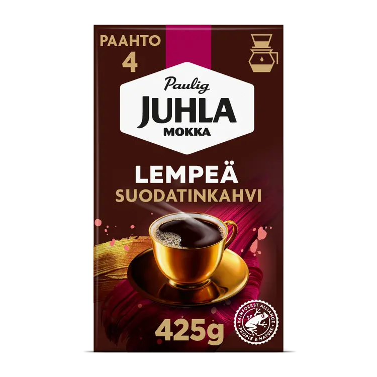 Paulig Juhla Mokka Lempeä kahvi suodatinjauhatus 425g