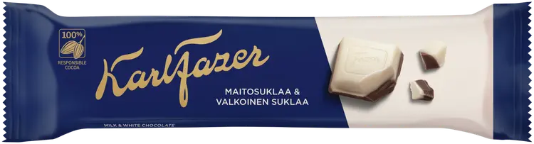 Karl Fazer maitosuklaa ja valkosuklaa suklaapatukka 38g