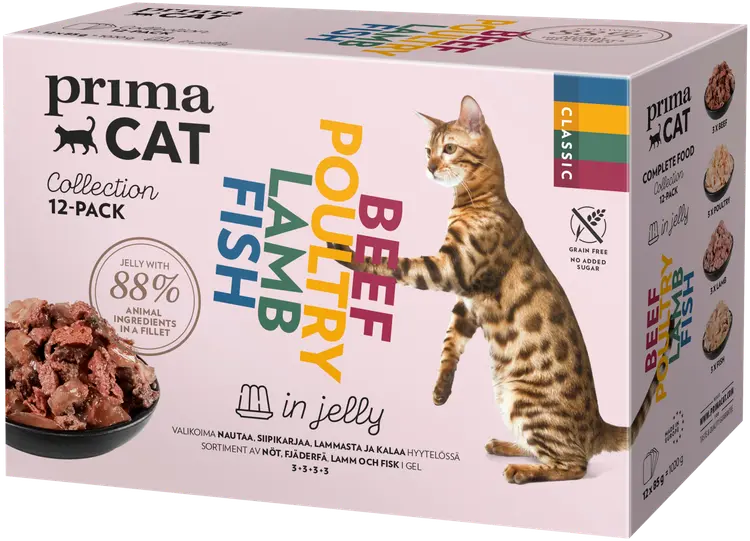 PrimaCat Classic Hyytelölajitelma 12 x 85 g