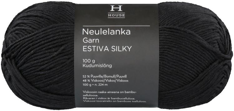 House lanka bambuviskoosi-puuvillasekoite Estiva Silky 100 g Black 217