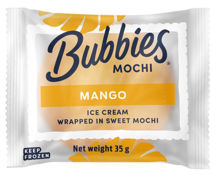 Bubbies Mangomochi. Mangojäätelöä makeassa riisitaikinassa 35g