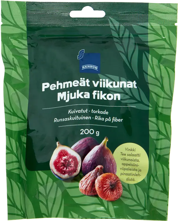 Rainbow 200g pehmeät kuivatut viikunat, runsaskuituinen