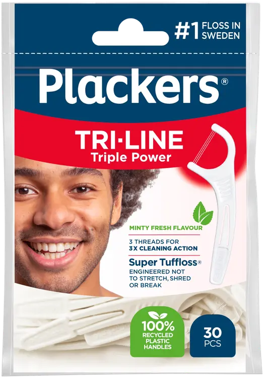 Plackers Tri-line hammaslankain 30kpl