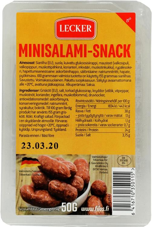 Lecker 50g mini salami-snack