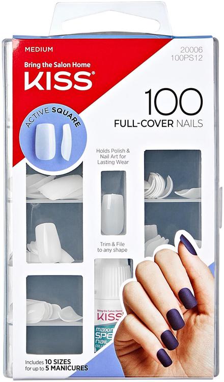 Kiss Nails Active Square 100 kpl, 100PS12