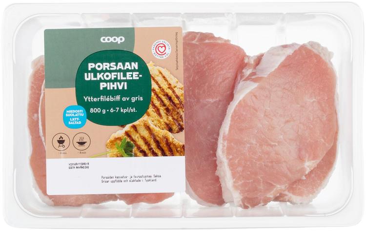 Coop Porsaan ulkofileepihvi, miedosti suolattu 800 g