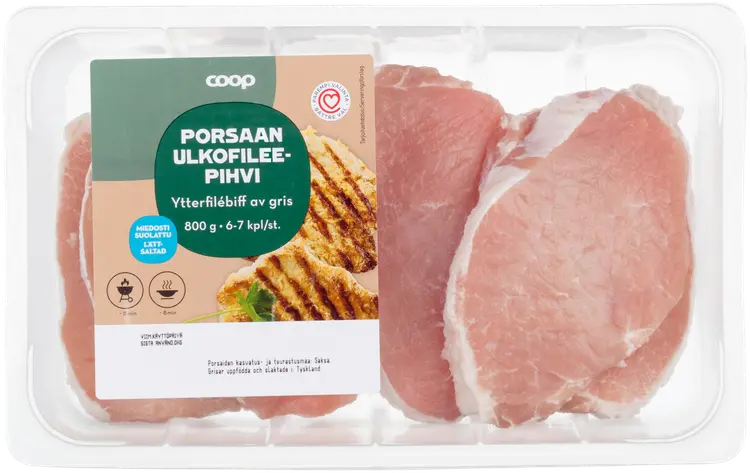 Coop Porsaan ulkofileepihvi, miedosti suolattu 800 g