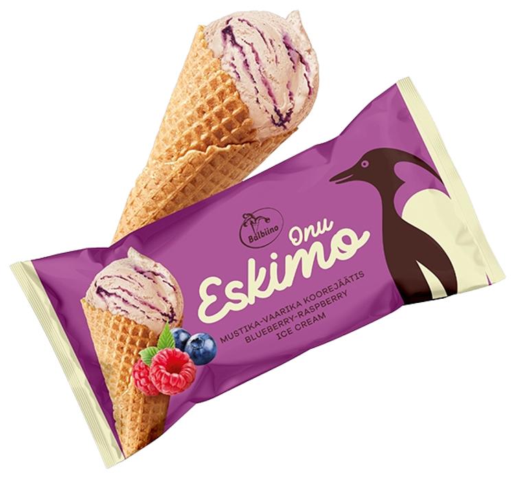 Mustika-vaarika koorejäätis vahvlikoonuses, 84g/165ml